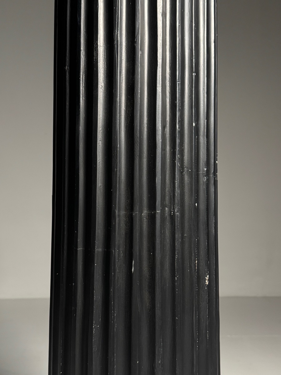 Colonne néoclassique en plâtre noir-photo-4