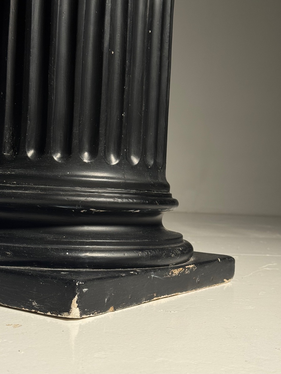 Colonne néoclassique en plâtre noir-photo-6