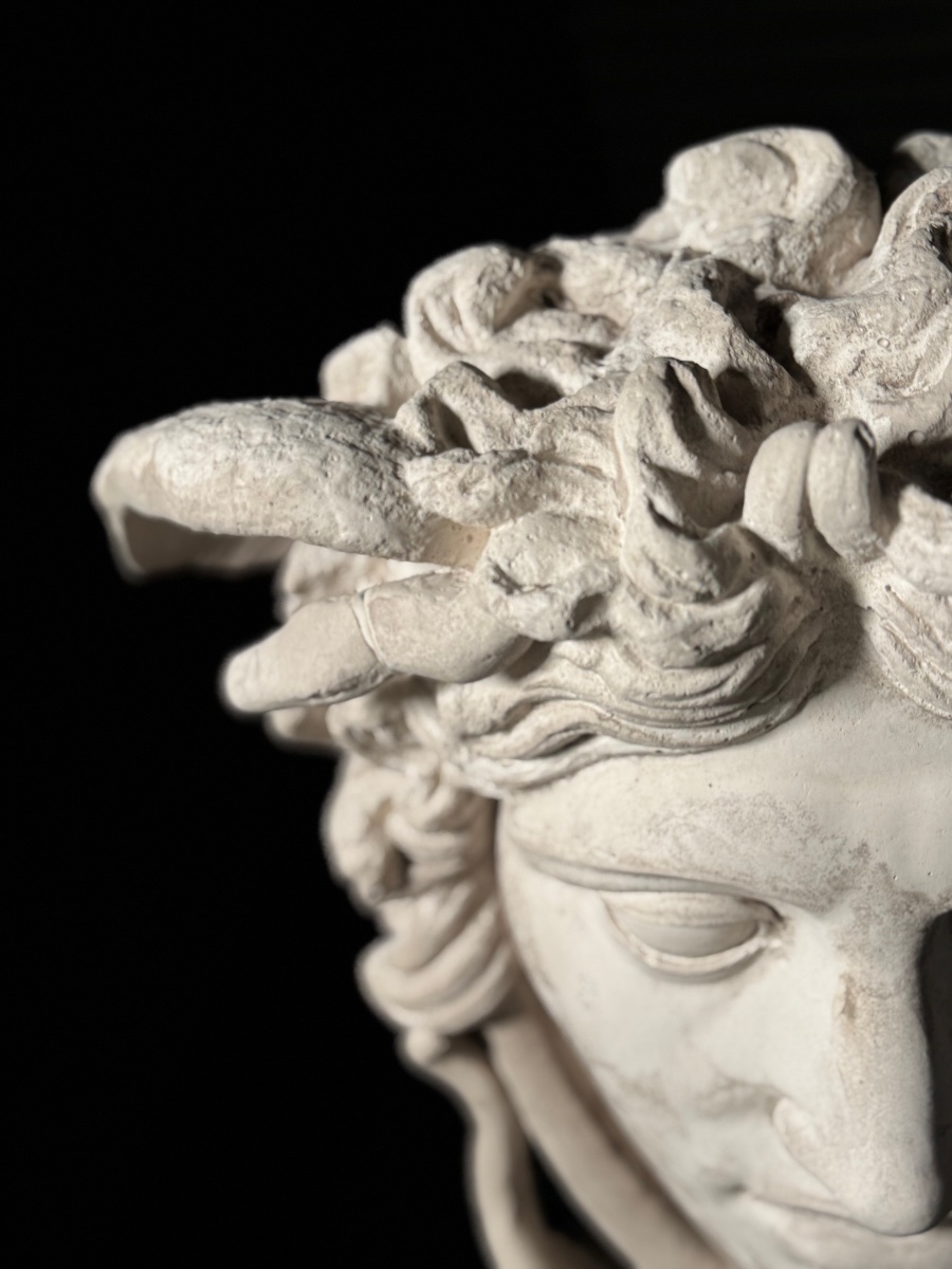 Plaster Medusa Wall Decoration, 20th Century-photo-3