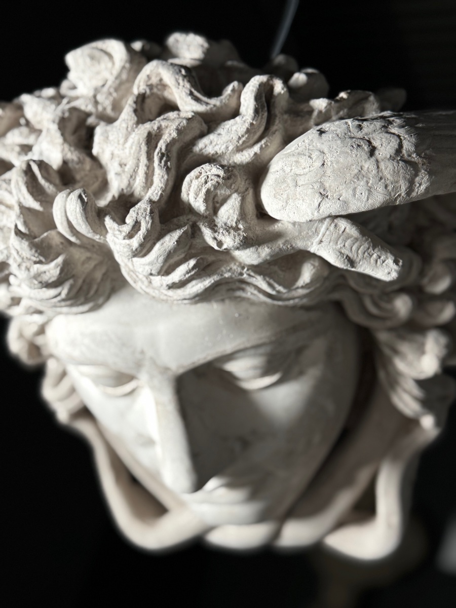 Plaster Medusa Wall Decoration, 20th Century-photo-4
