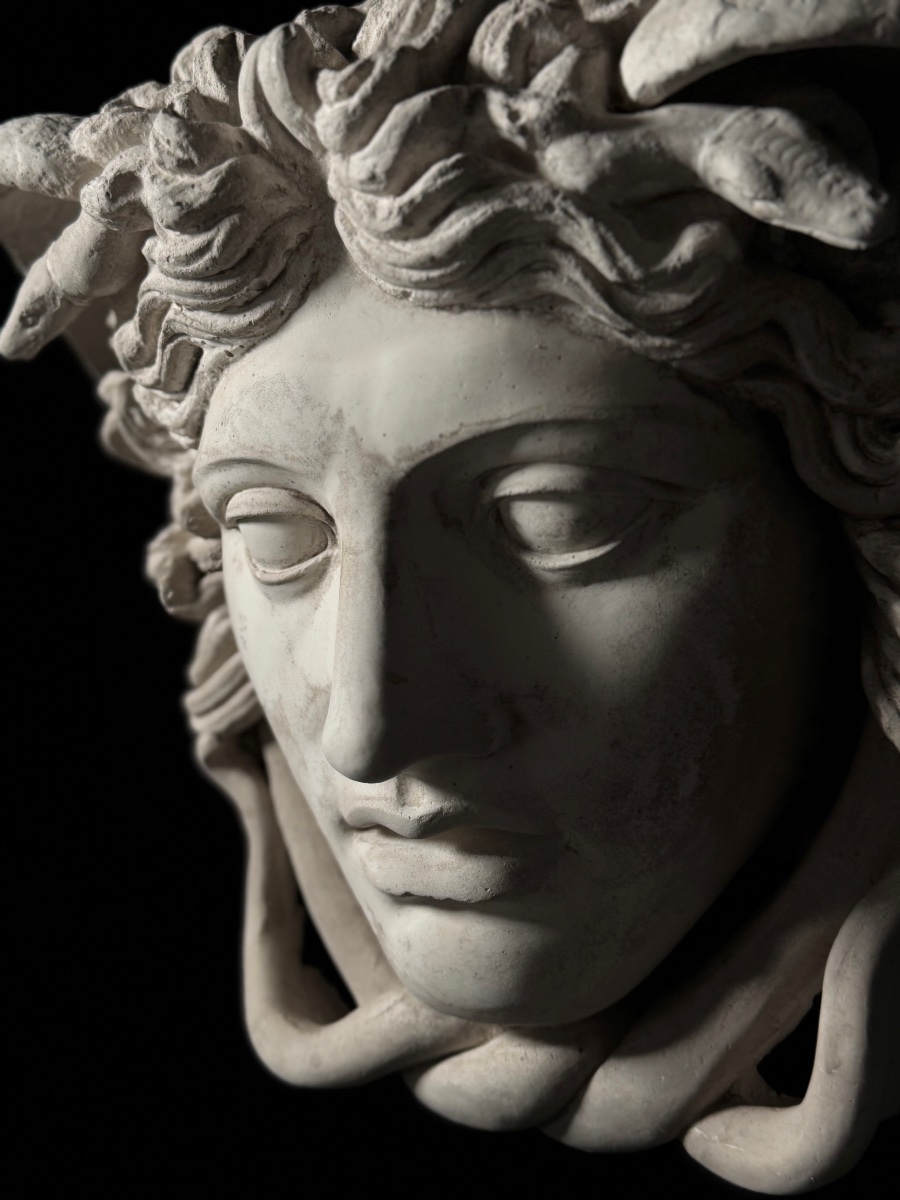 Plaster Medusa Wall Decoration, 20th Century-photo-5