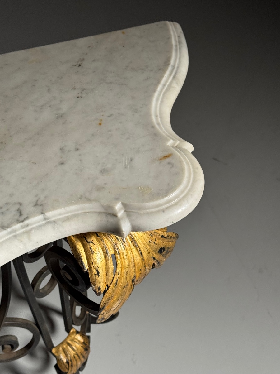 Table console vintage en marbre des années 50-photo-1