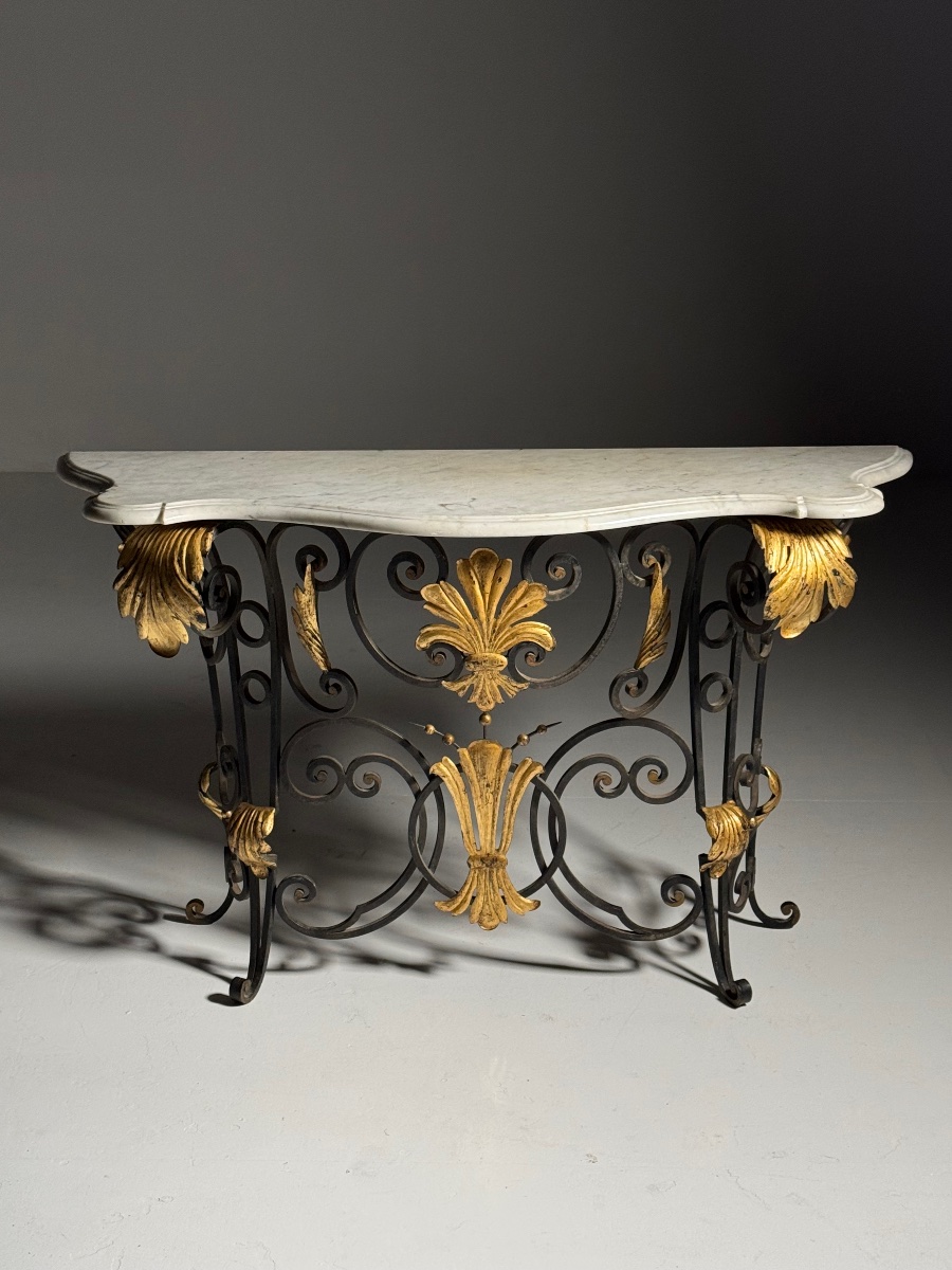 Table console vintage en marbre des années 50