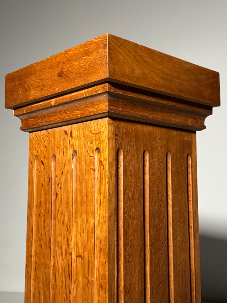 Set Of 2 Solid Oak Columns-photo-3