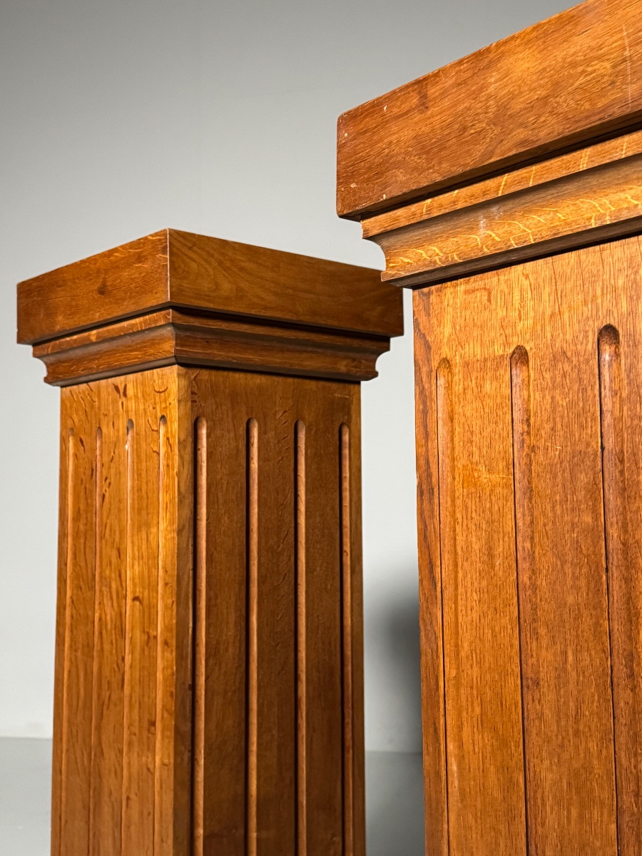 Set Of 2 Solid Oak Columns-photo-4