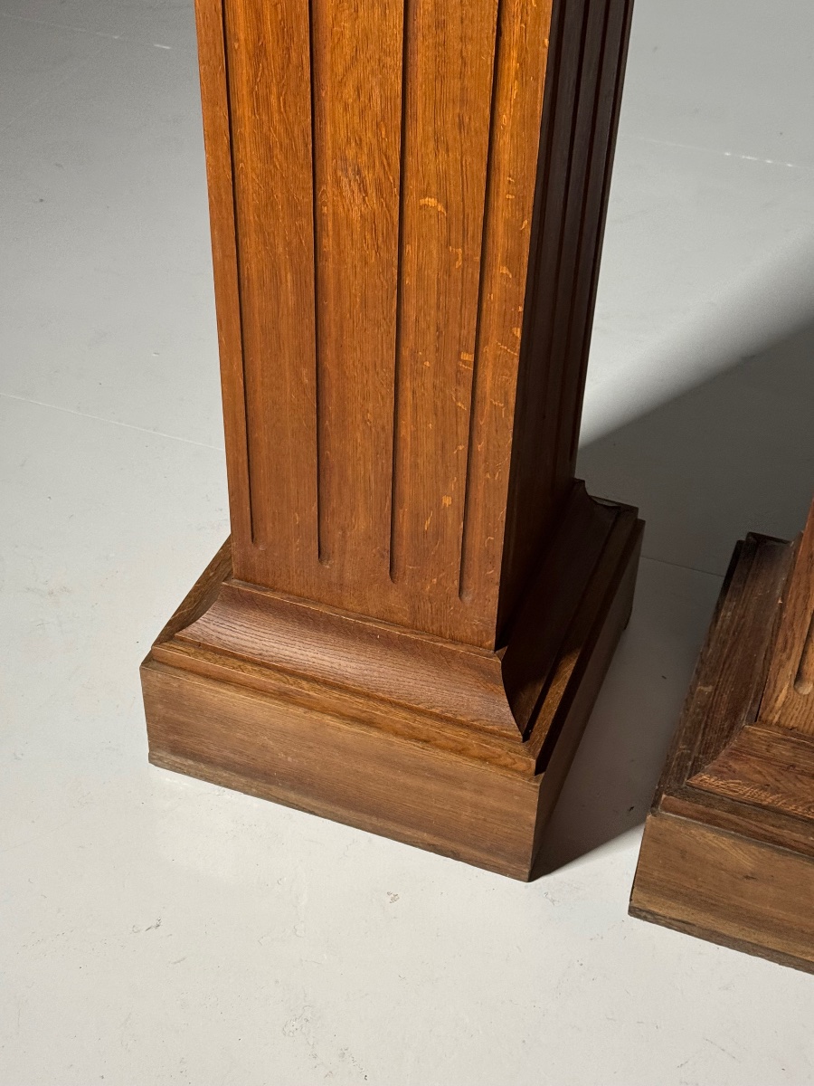 Set Of 2 Solid Oak Columns-photo-2
