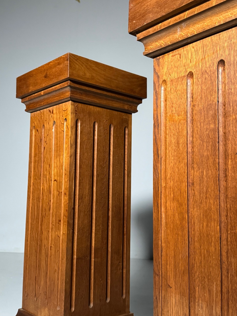 Set Of 2 Solid Oak Columns-photo-6