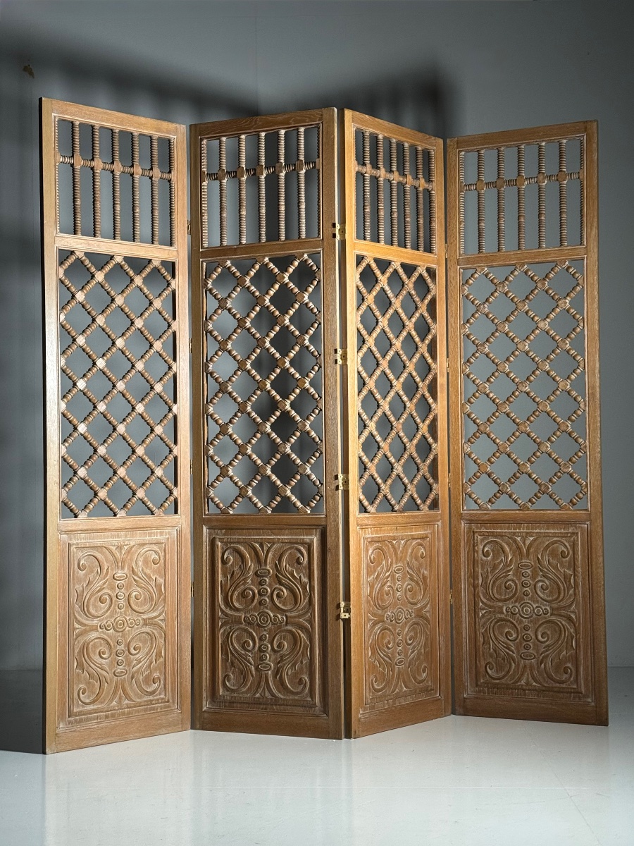 Oak Folding Screen, 246 Cm-photo-2