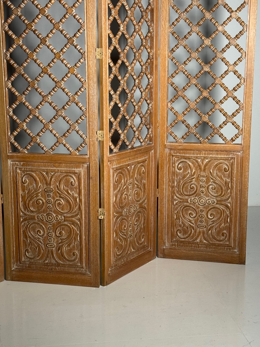Oak Folding Screen, 246 Cm-photo-1