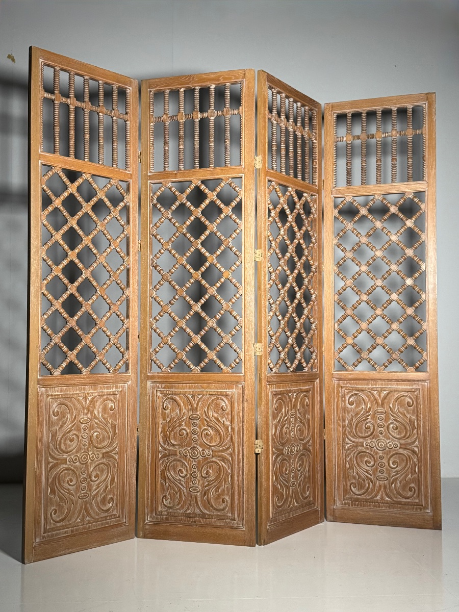 Oak Folding Screen, 246 Cm-photo-3