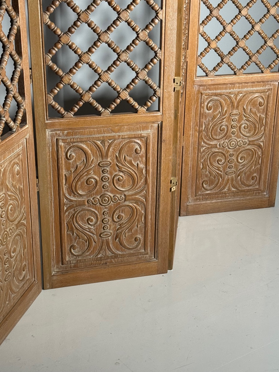 Oak Folding Screen, 246 Cm-photo-5