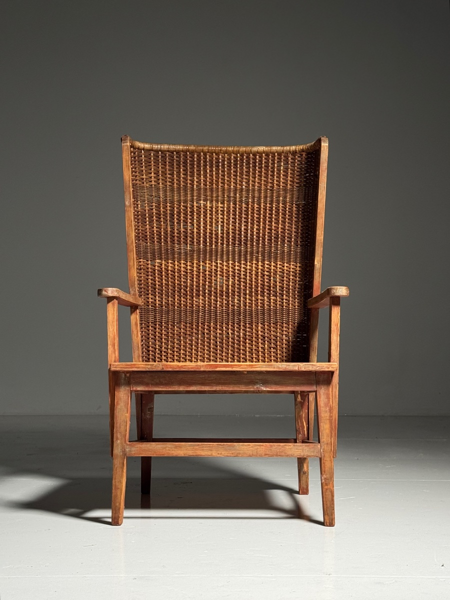 English Wicker Chair, Circa 1900-photo-3