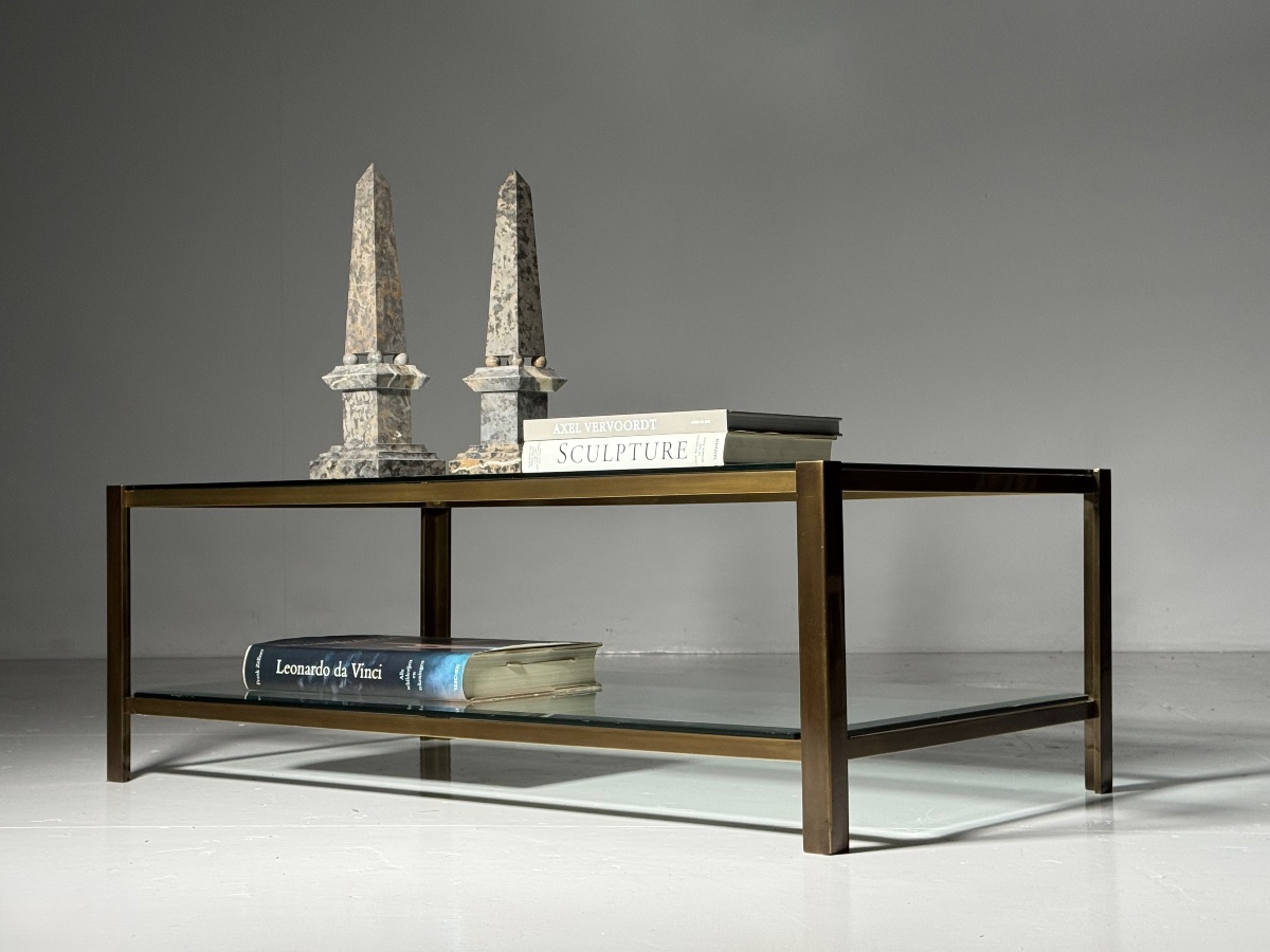 Metal And Glass Coffee Table From The 1990s-photo-2