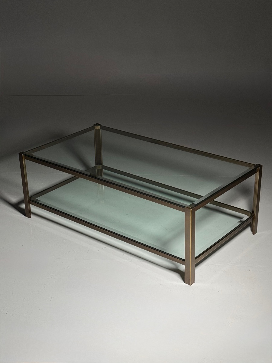 Metal And Glass Coffee Table From The 1990s-photo-4