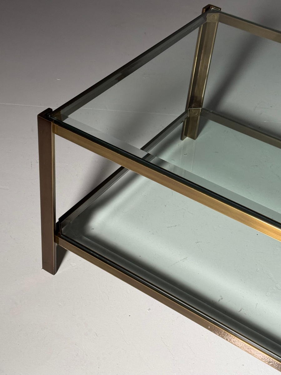 Metal And Glass Coffee Table From The 1990s-photo-2