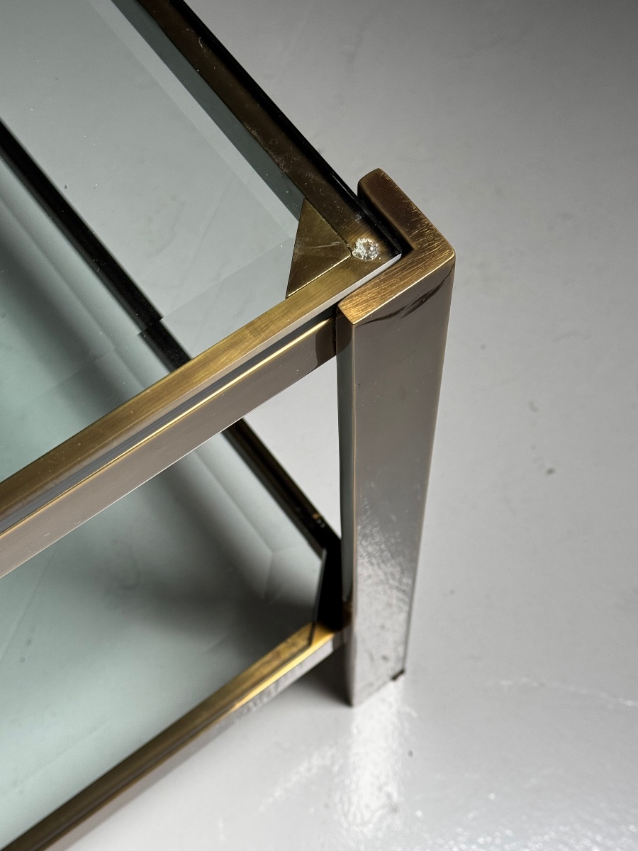 Metal And Glass Coffee Table From The 1990s-photo-3