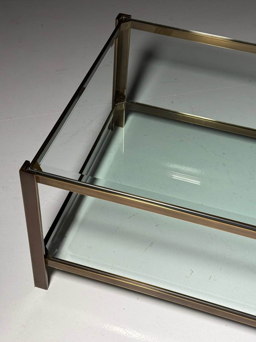 Metal And Glass Coffee Table From The 1990s-photo-4