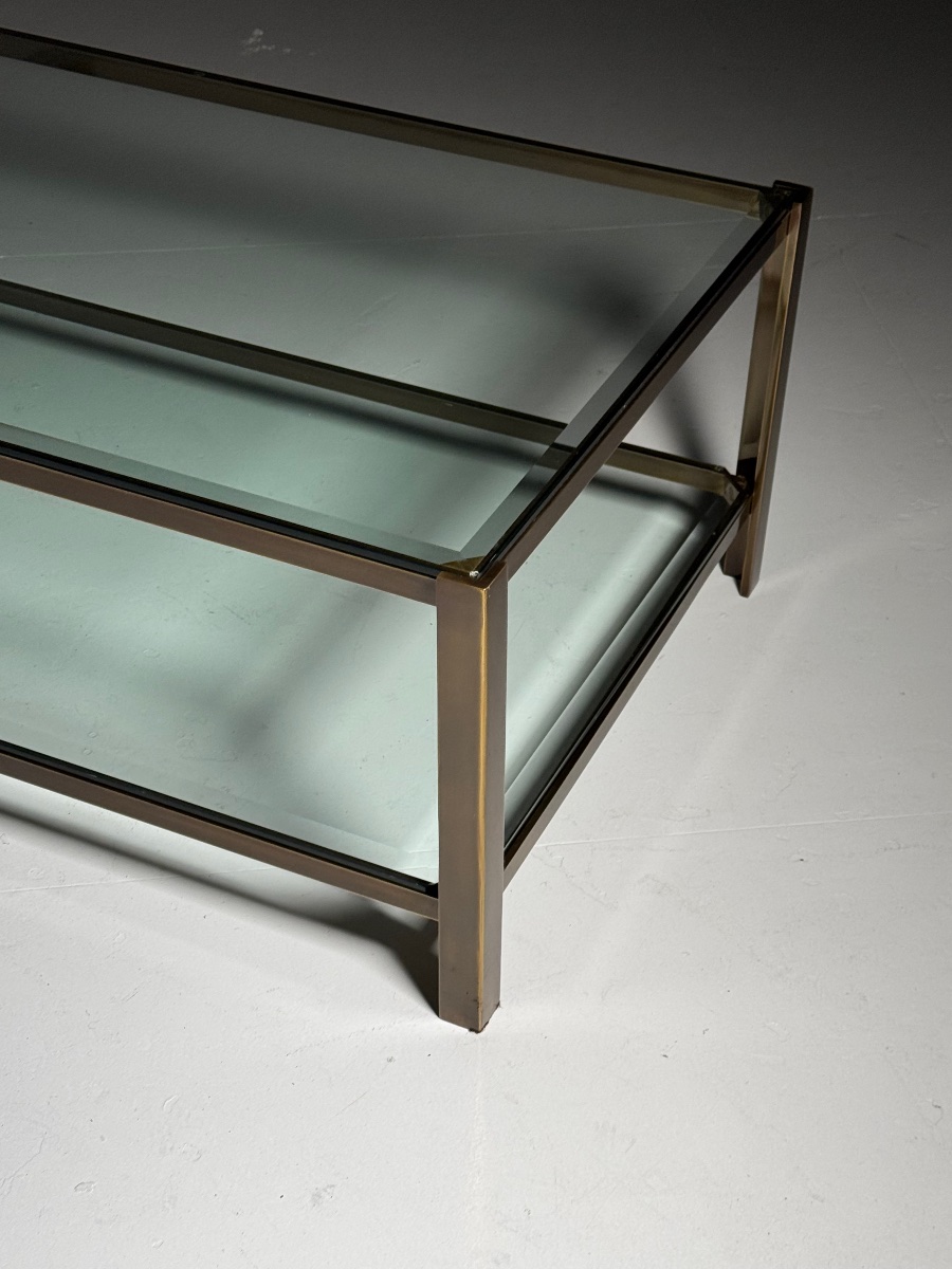 Metal And Glass Coffee Table From The 1990s-photo-5
