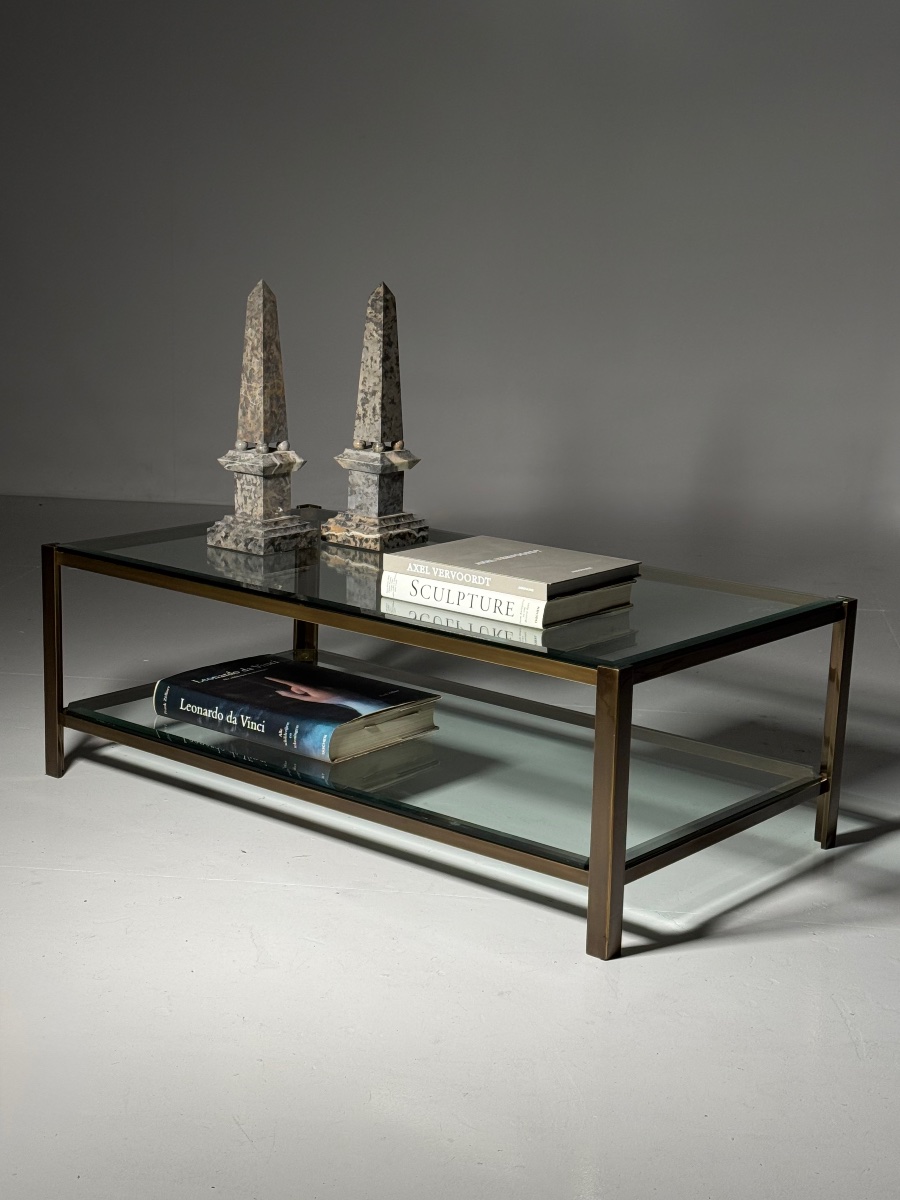 Metal And Glass Coffee Table From The 1990s