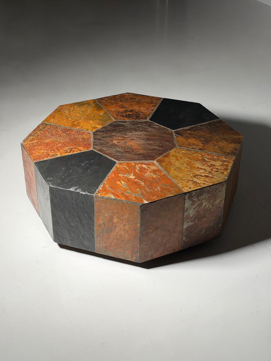 Table basse en ardoise 1970
