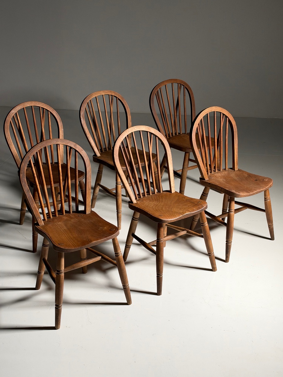 Set Of 6 English Windsor Chairs-photo-2