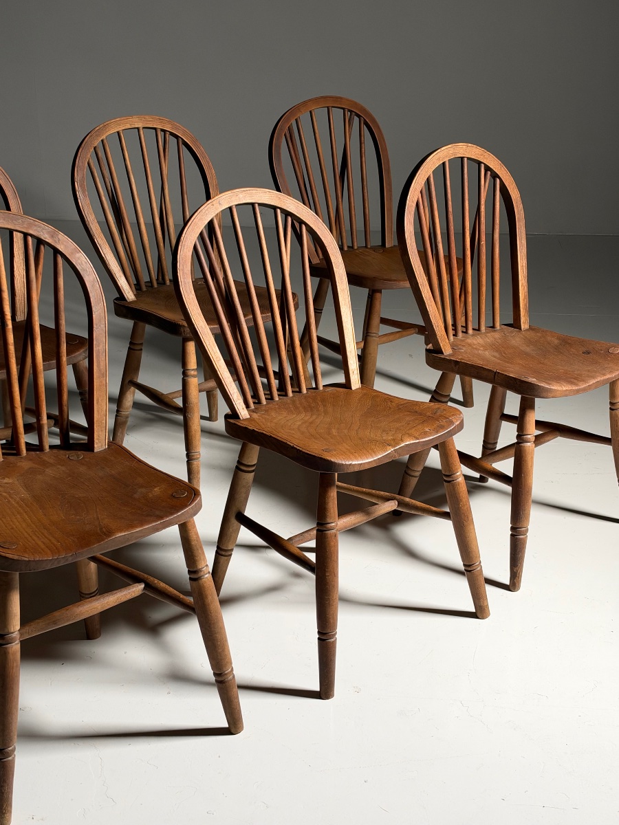 Set Of 6 English Windsor Chairs
