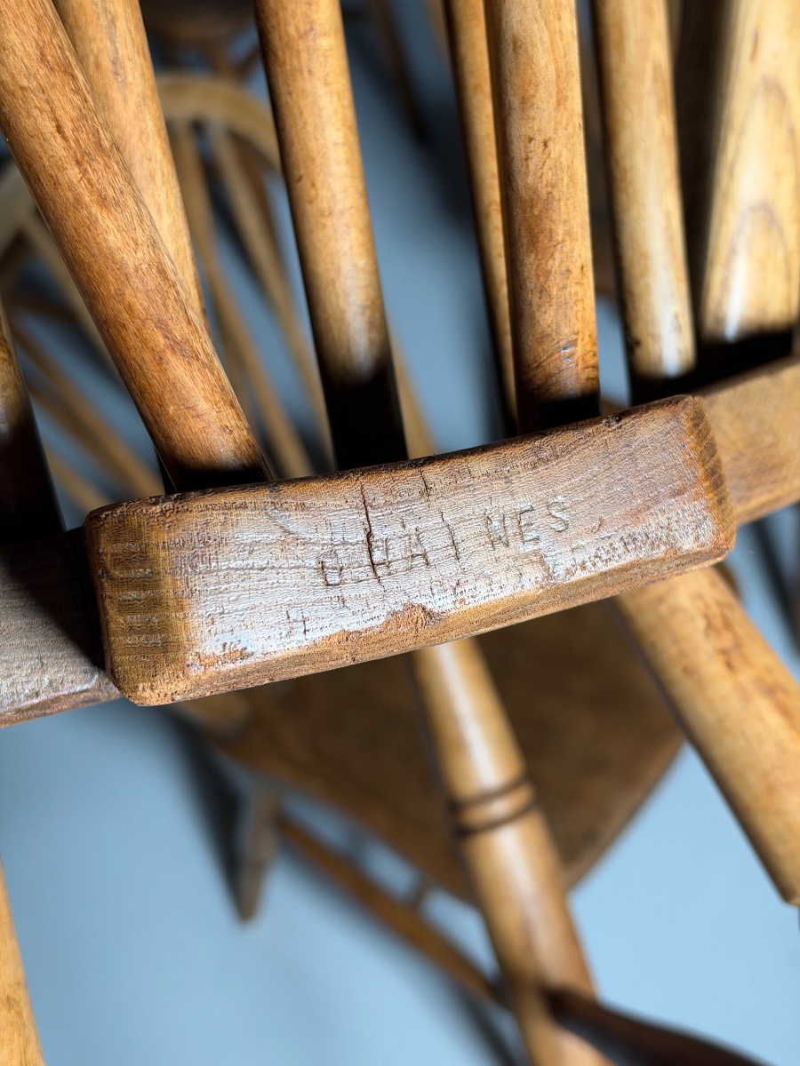 Set Of 6 English Windsor Chairs, Circa 1900-photo-4