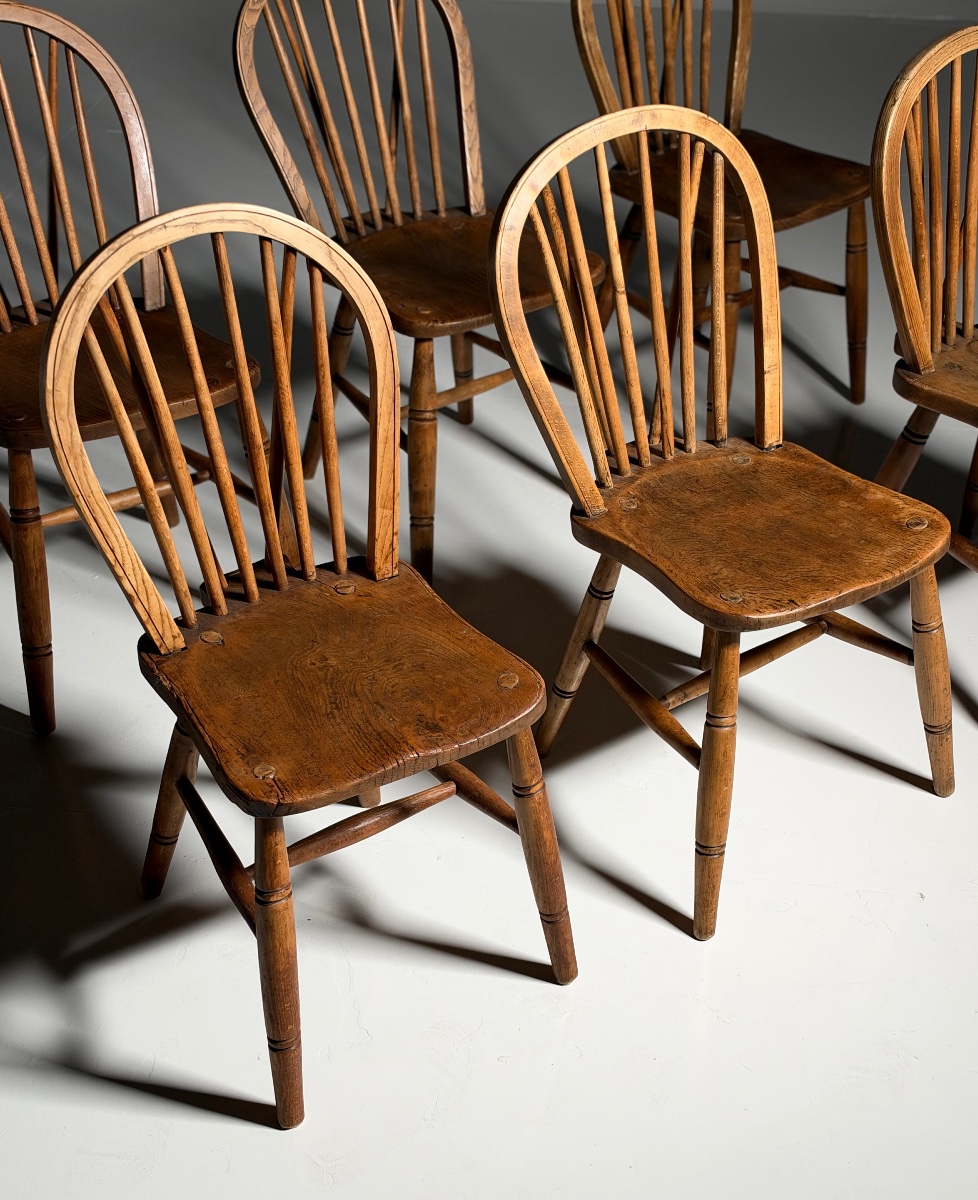 Set Of 6 English Windsor Chairs, Circa 1900