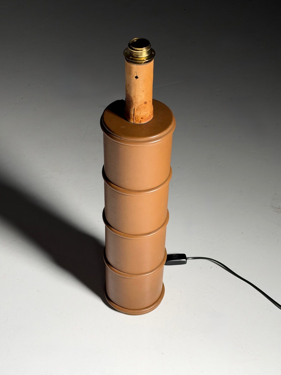 Large Leather Table Lamp-photo-2