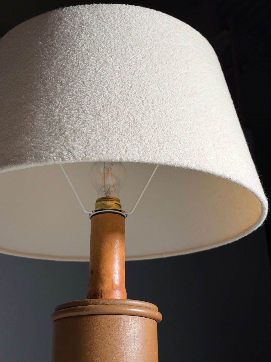 Large Leather Table Lamp-photo-4
