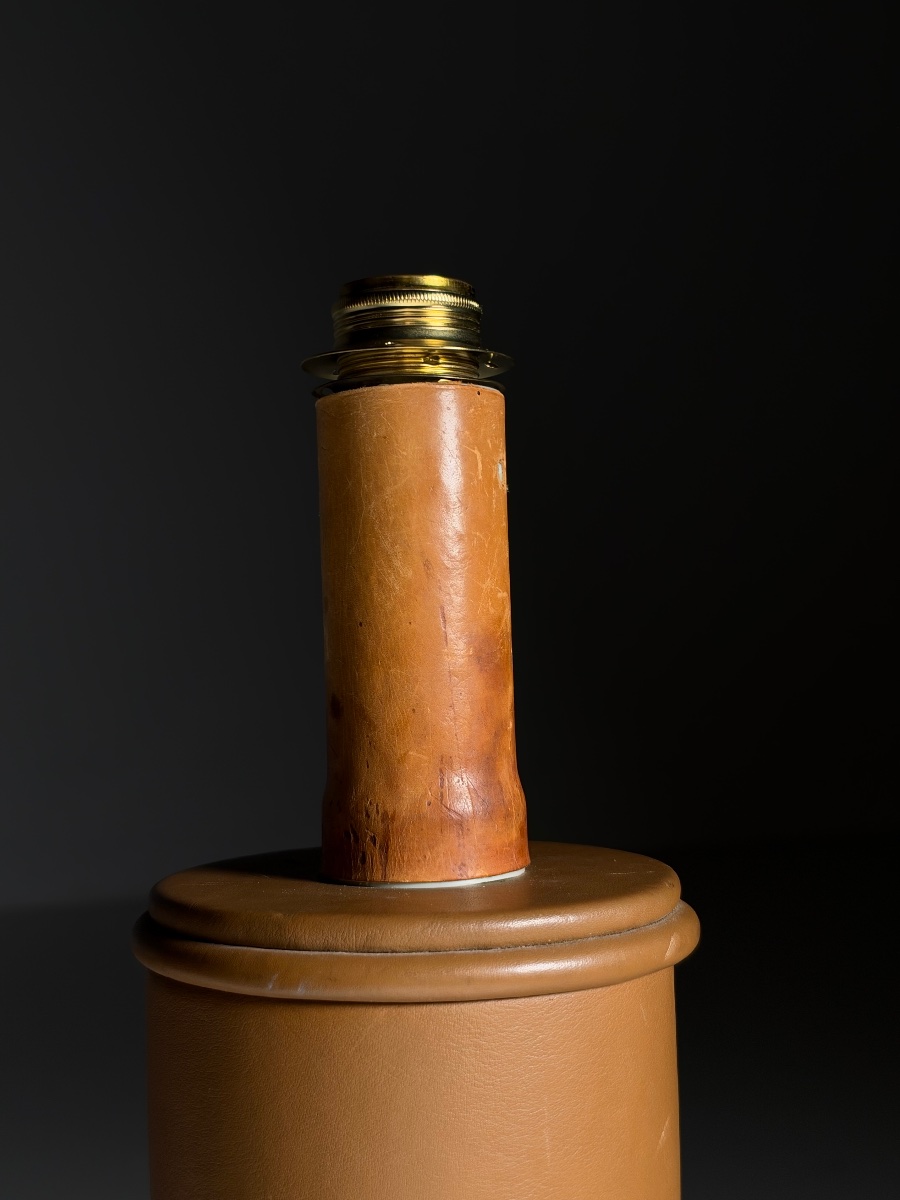 Large Leather Table Lamp-photo-5