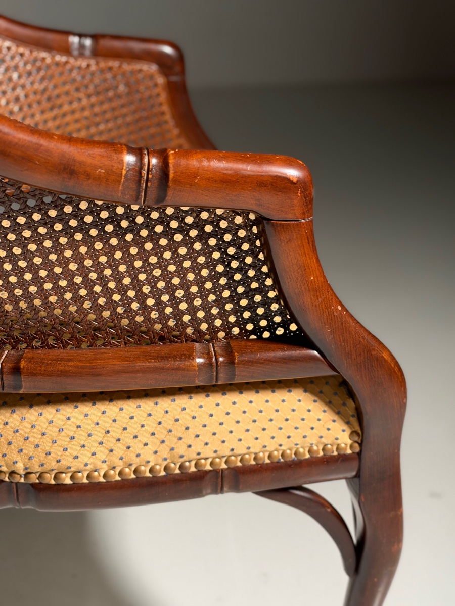 Set Of 2 Faux Bamboo Armchairs-photo-4