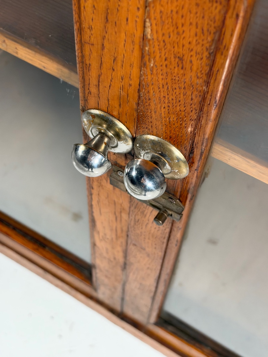 Vintage Oak Display Cabinet-photo-2