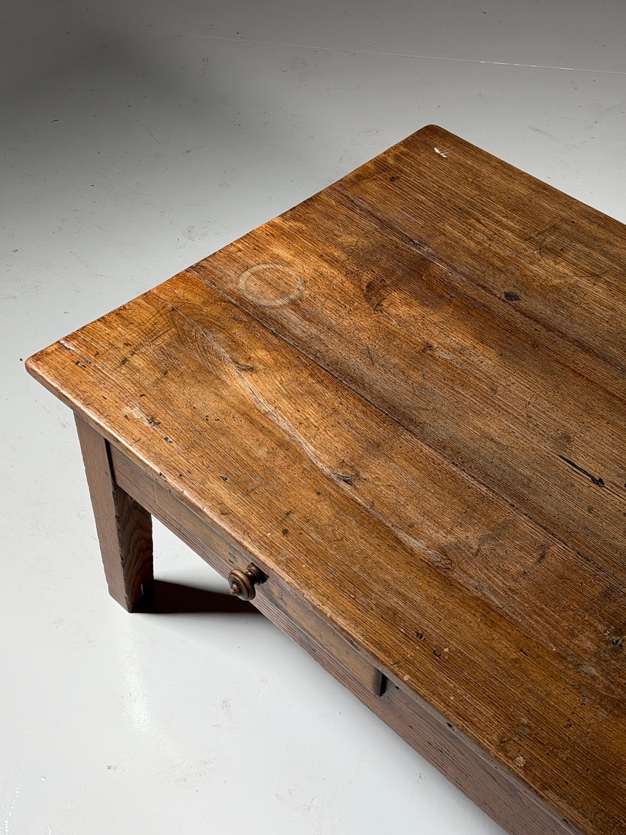 Table basse française du XIXe siècle en chêne-photo-3