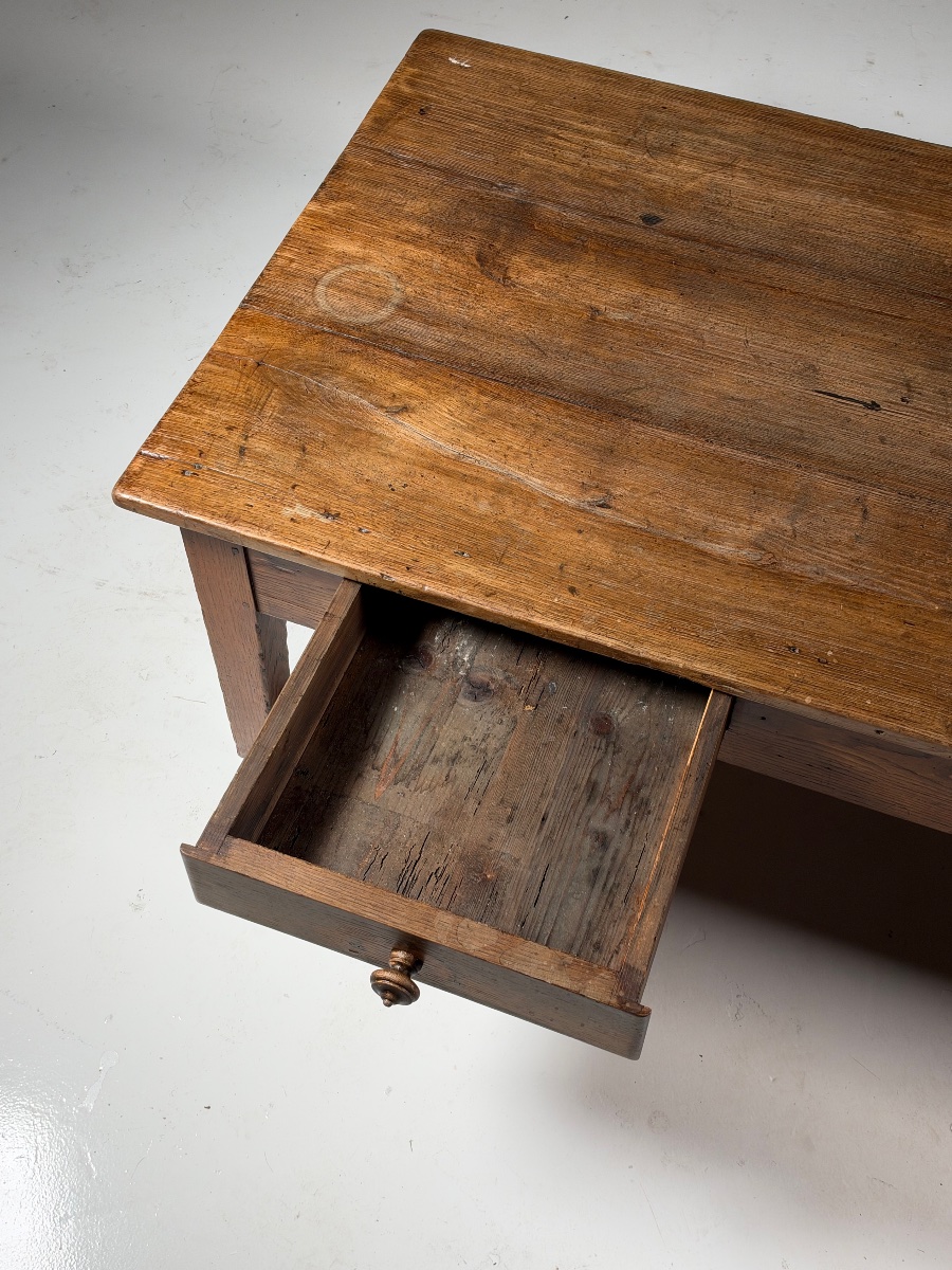 Table basse française du XIXe siècle en chêne-photo-3