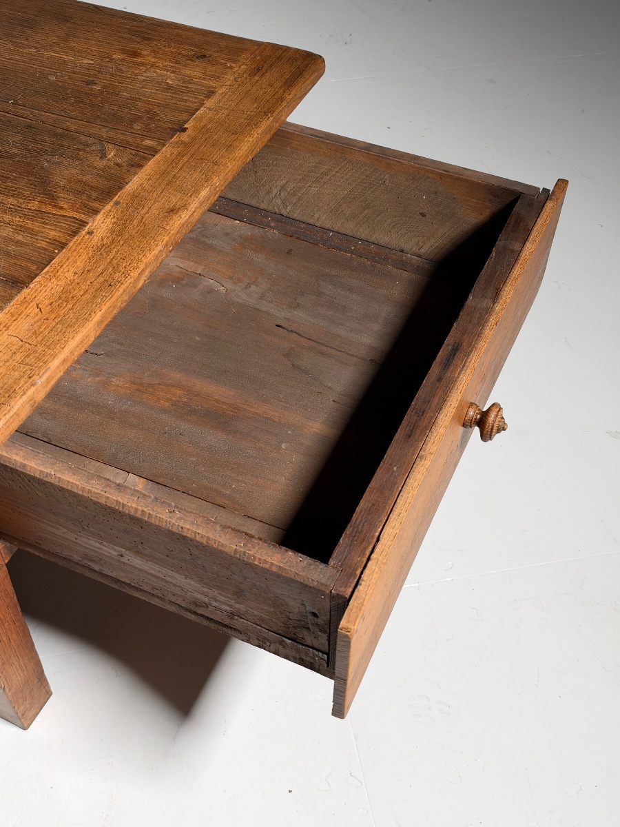 Table basse française du XIXe siècle en chêne-photo-5