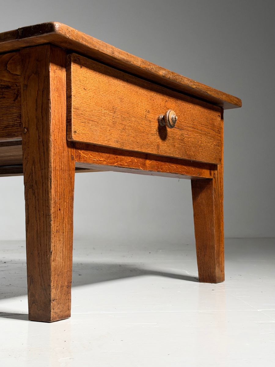 Table basse française du XIXe siècle en chêne-photo-6