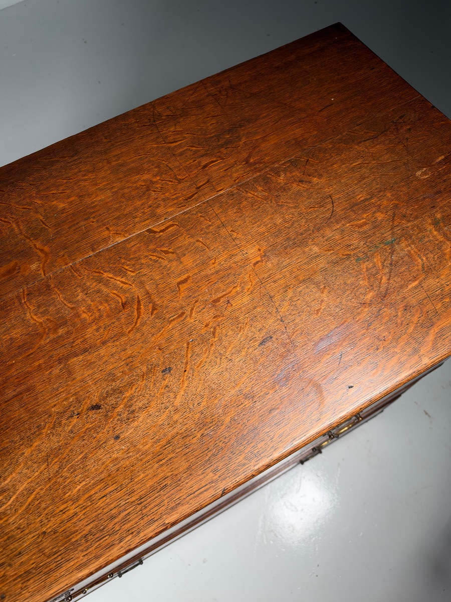Commode anglaise en chêne, XIXe siècle-photo-3
