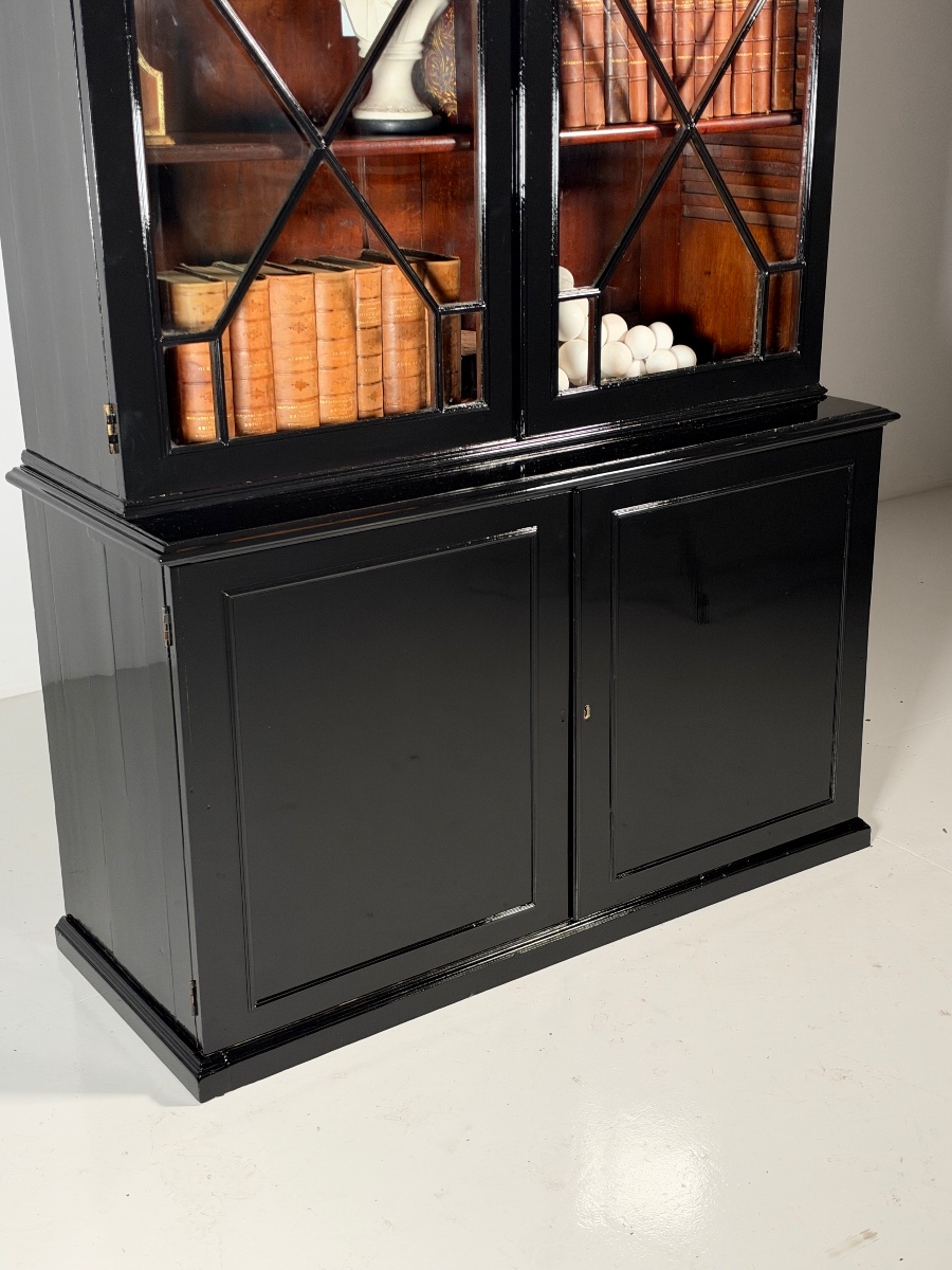 English Bookcase From 1880, Painted Black-photo-4