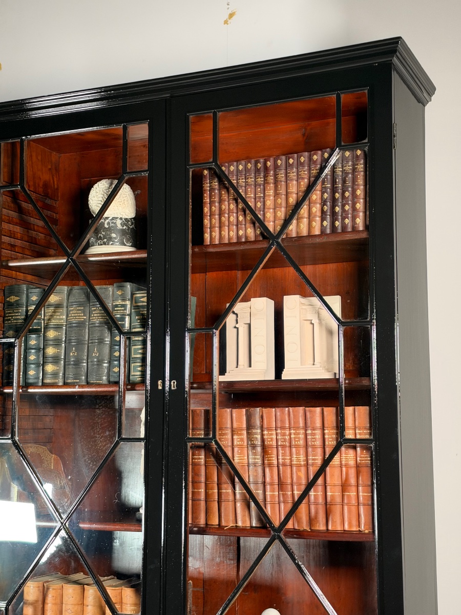 English Bookcase From 1880, Painted Black-photo-6