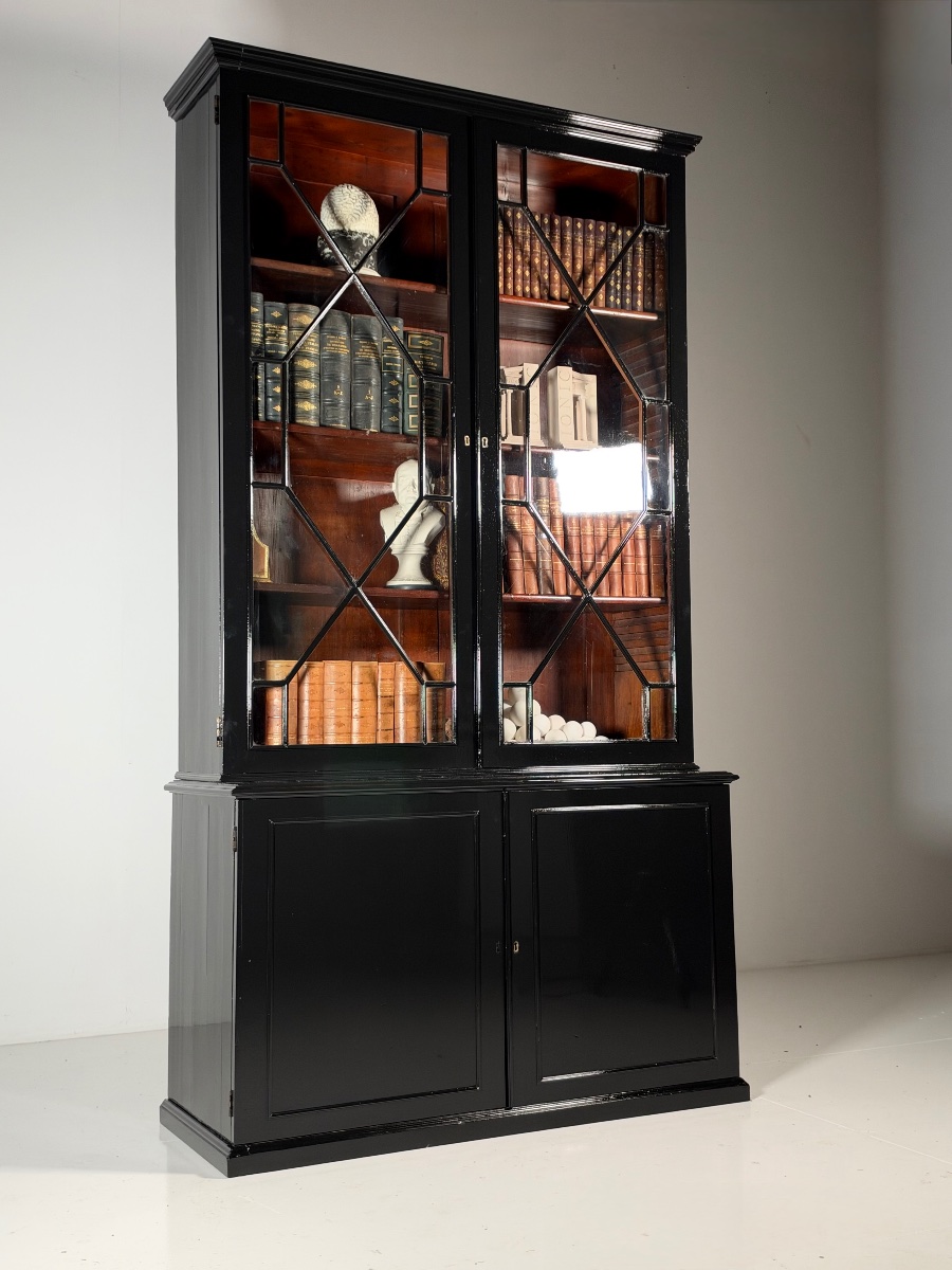 English Bookcase From 1880, Painted Black