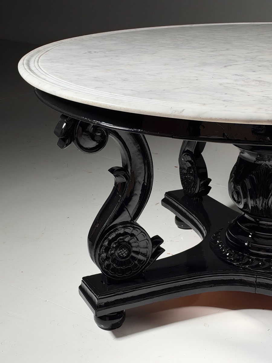 1970s Center Table Made Of Teak And Carrara Marble-photo-5