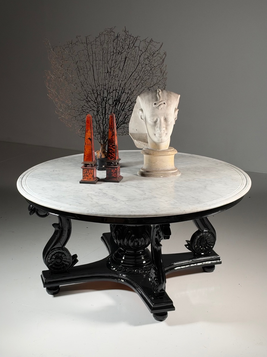 1970s Center Table Made Of Teak And Carrara Marble