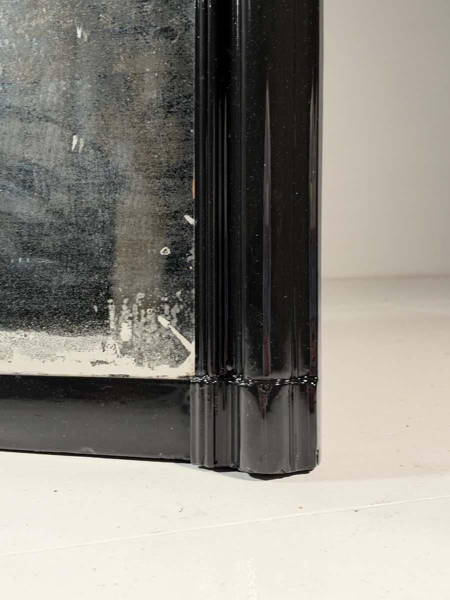 19th-century Belgian Mirror, Black-photo-2