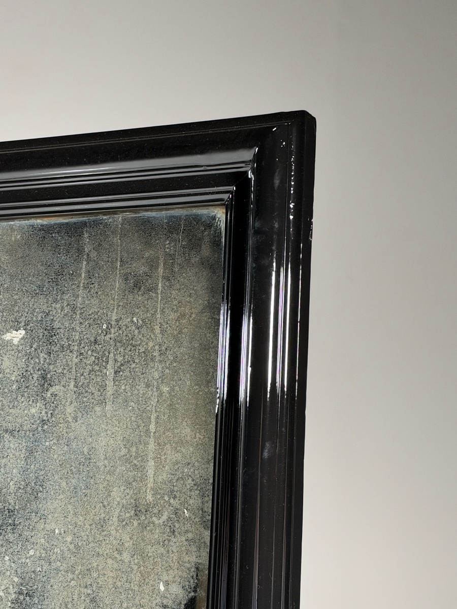 19th-century Belgian Mirror, Black-photo-3