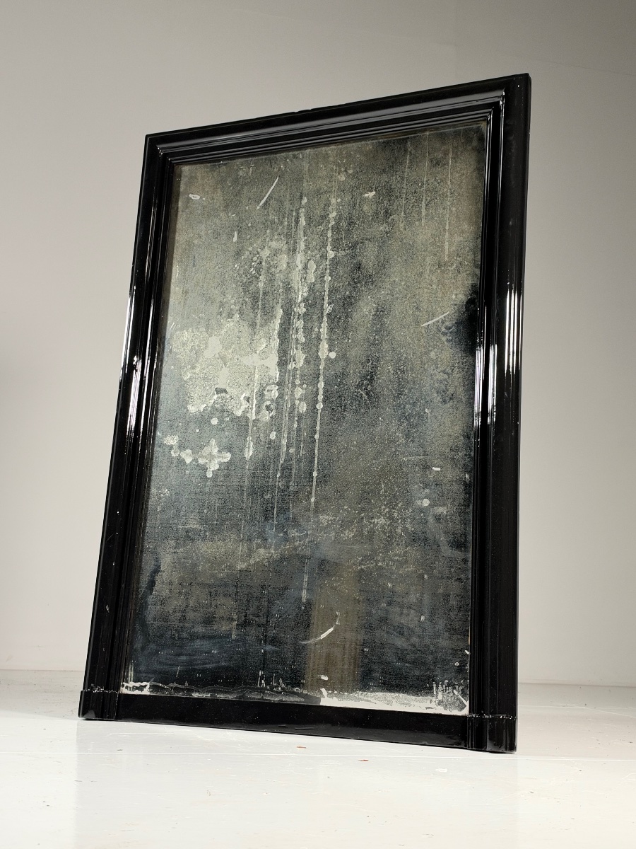 19th-century Belgian Mirror, Black