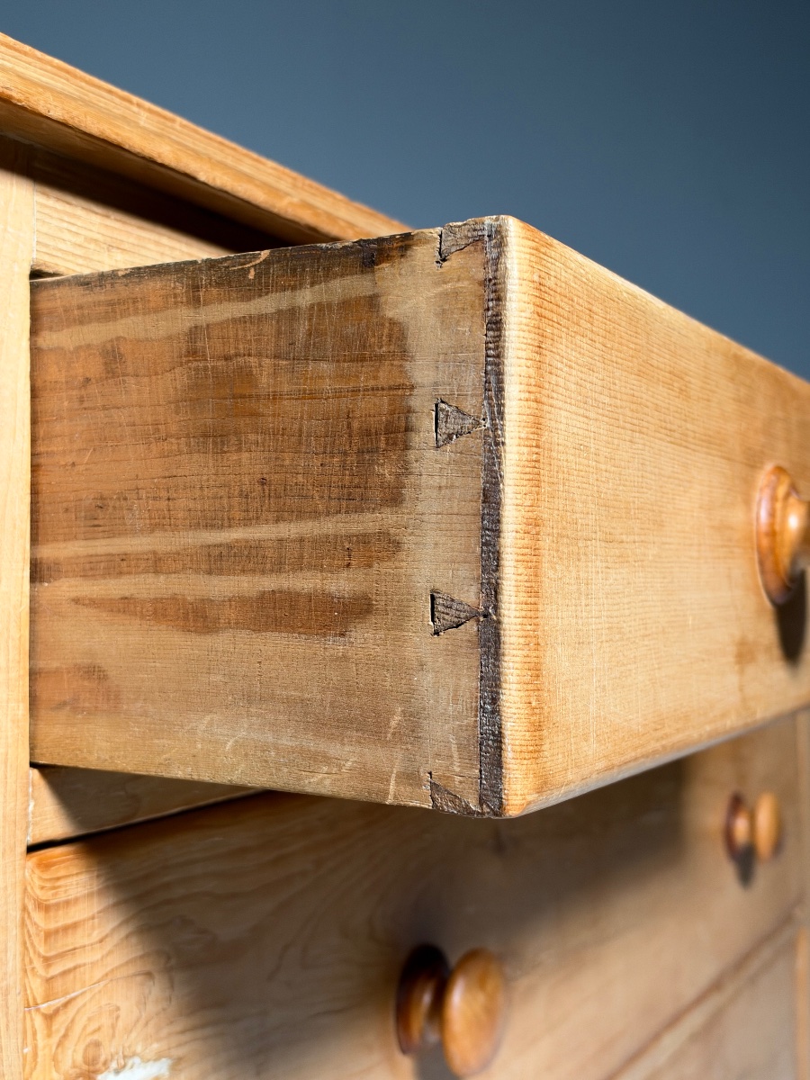 19th-century Pine Chest Of Drawers-photo-2