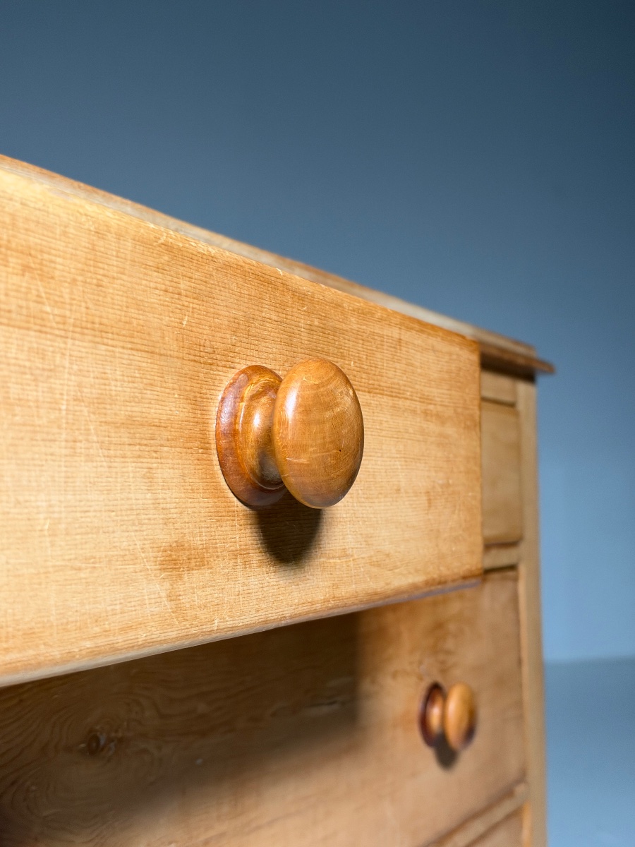 19th-century Pine Chest Of Drawers-photo-6