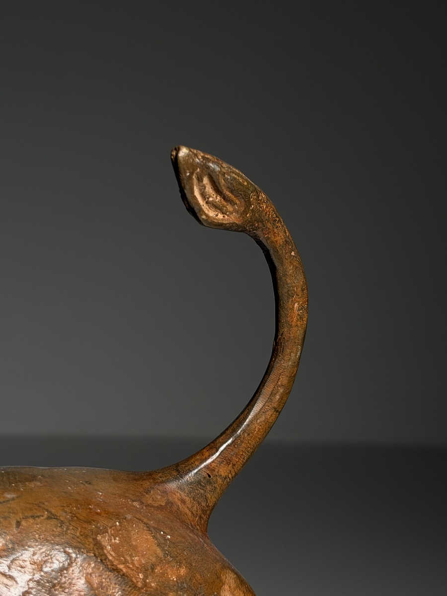 Bronze Statue By P. Chenet Depicting A Bull-photo-4