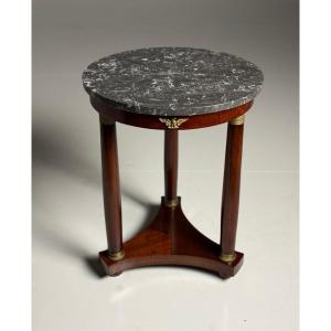 Table Empire Guéridon Acajou 19ème Siècle Antiquités